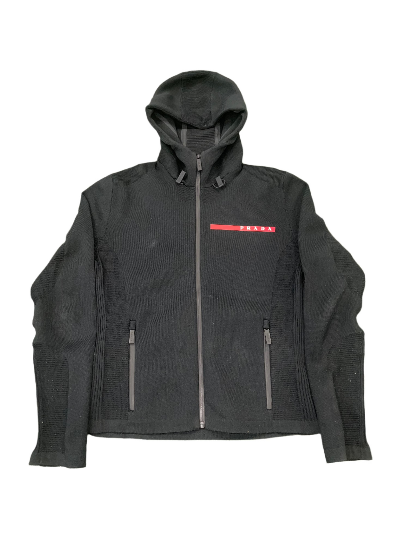 Prada Black Techno Pique Hoodie