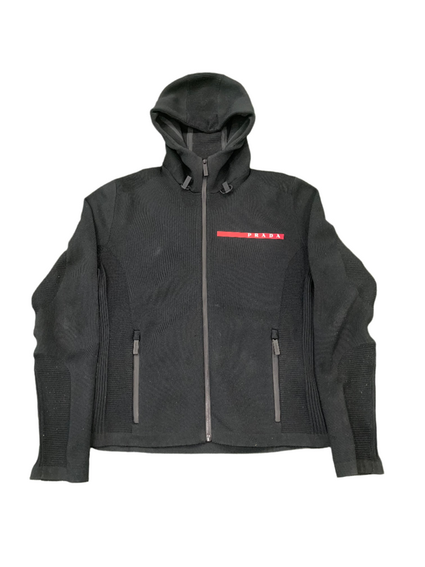 Prada Black Techno Pique Hoodie