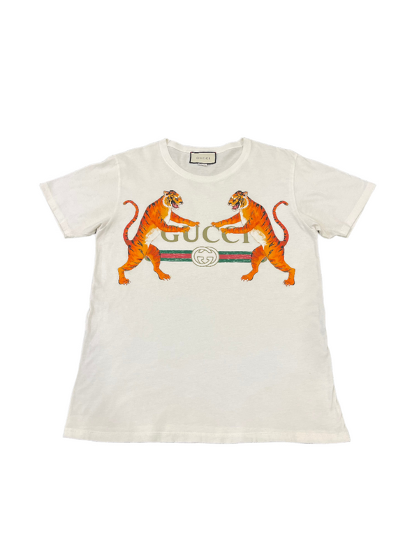 Gucci Tiger Logo White T-Shirt