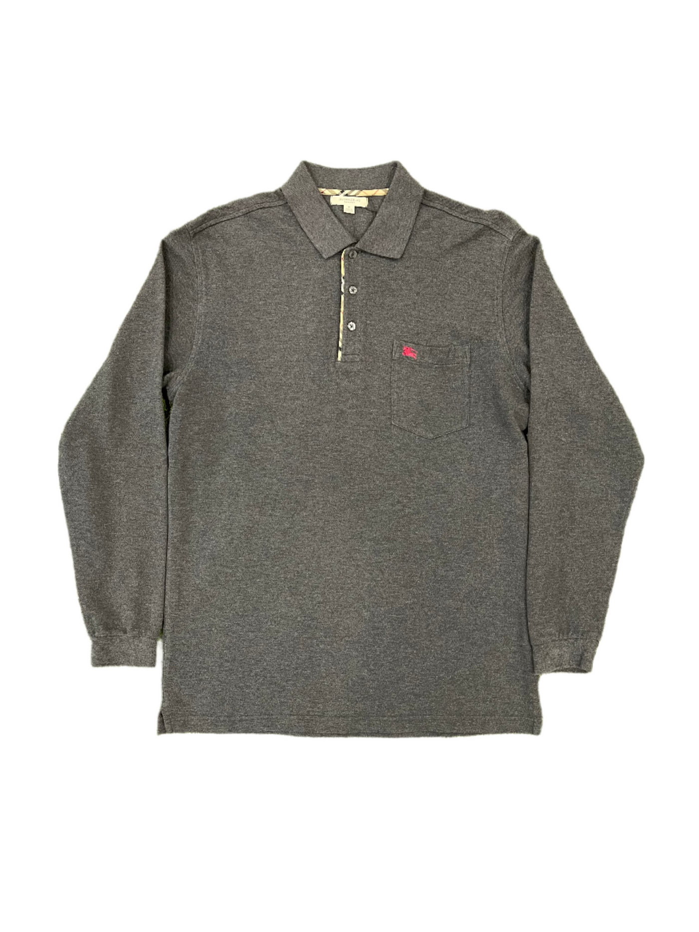 Burberry Cotton L/S Polo Shirt Grey
