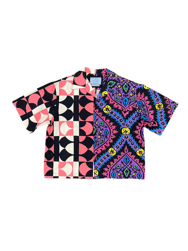 Prada Double Match Multicolor S/S Bowling Shirt