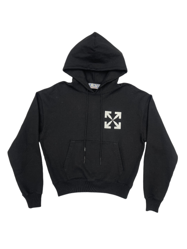 Off-White Single Arrows Logo Print Hoodie Black