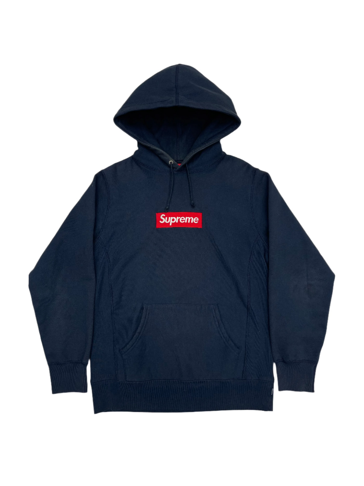FW16 Supreme Box Logo Hooded Sweatshirt Navy