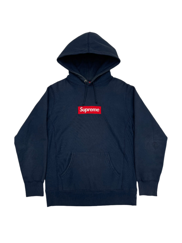 FW16 Supreme Box Logo Hooded Sweatshirt Navy