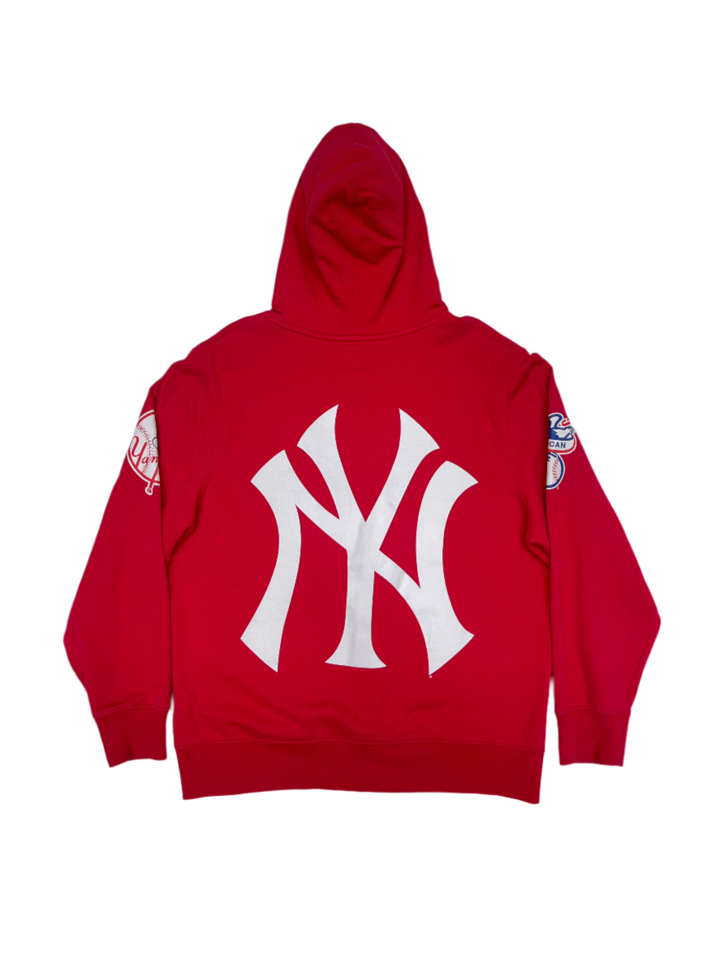 SS15 Supreme Yankees Hooded Sweatshirt Red