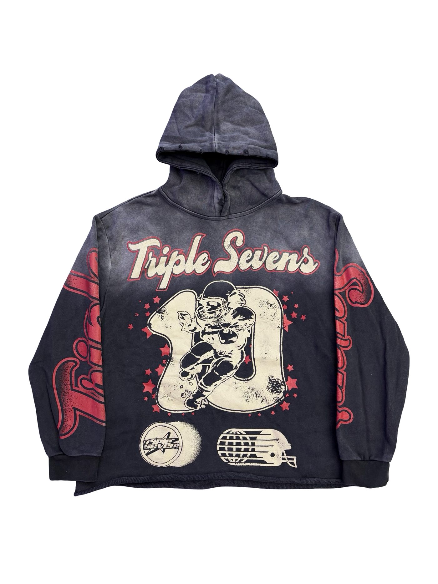 Triple Sevens All Star Vintage Hoodie Black