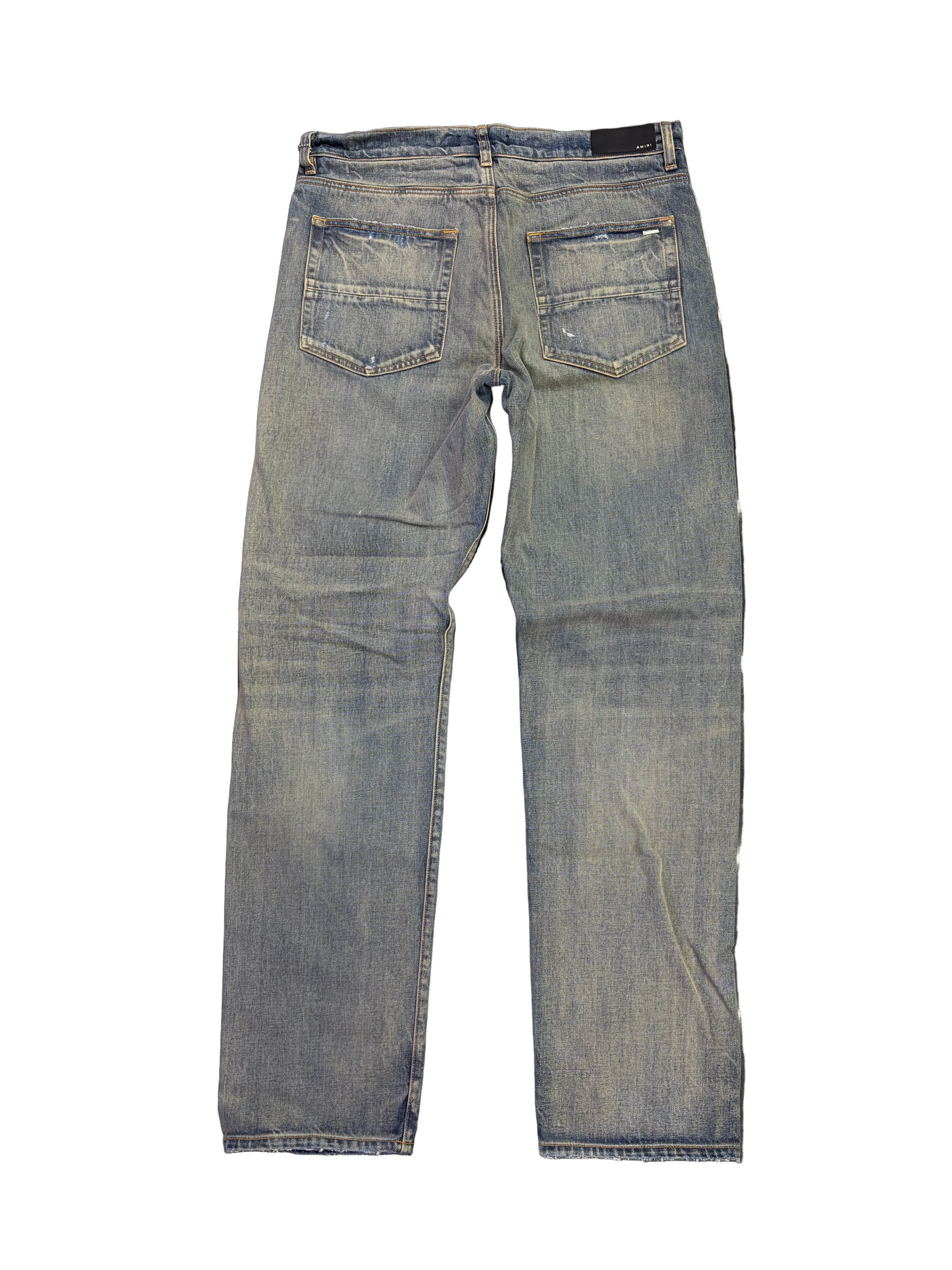 Amiri Straight Fit Slit Jeans Clay Indigo