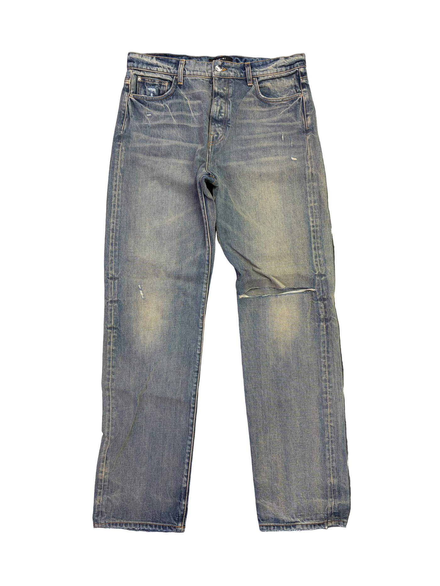 Amiri Straight Fit Slit Jeans Clay Indigo