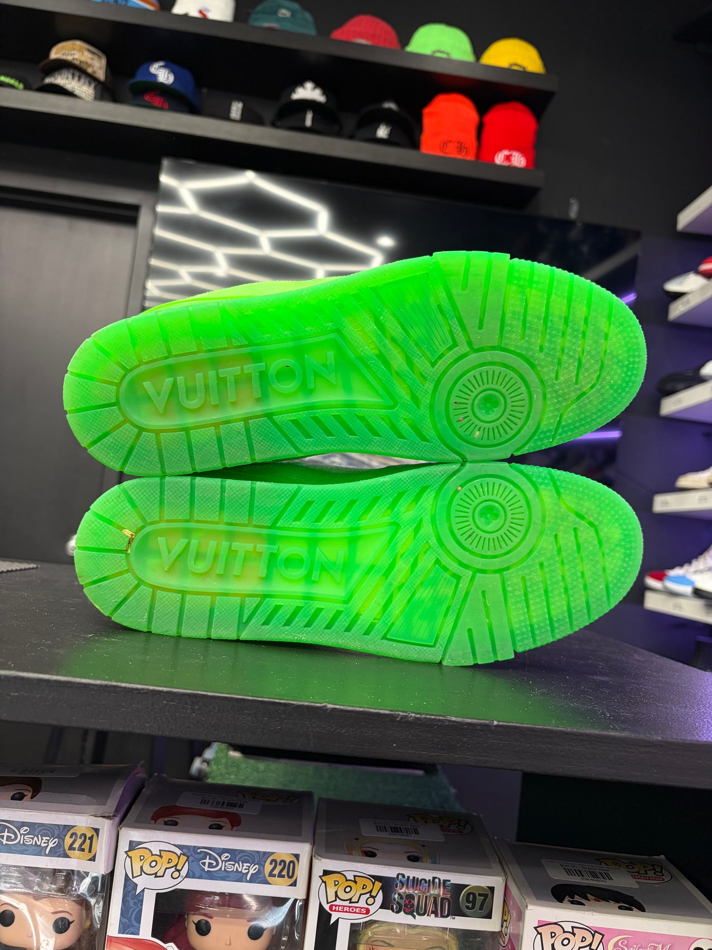 LV Trainer Vibrant Fluorescent Green Denim