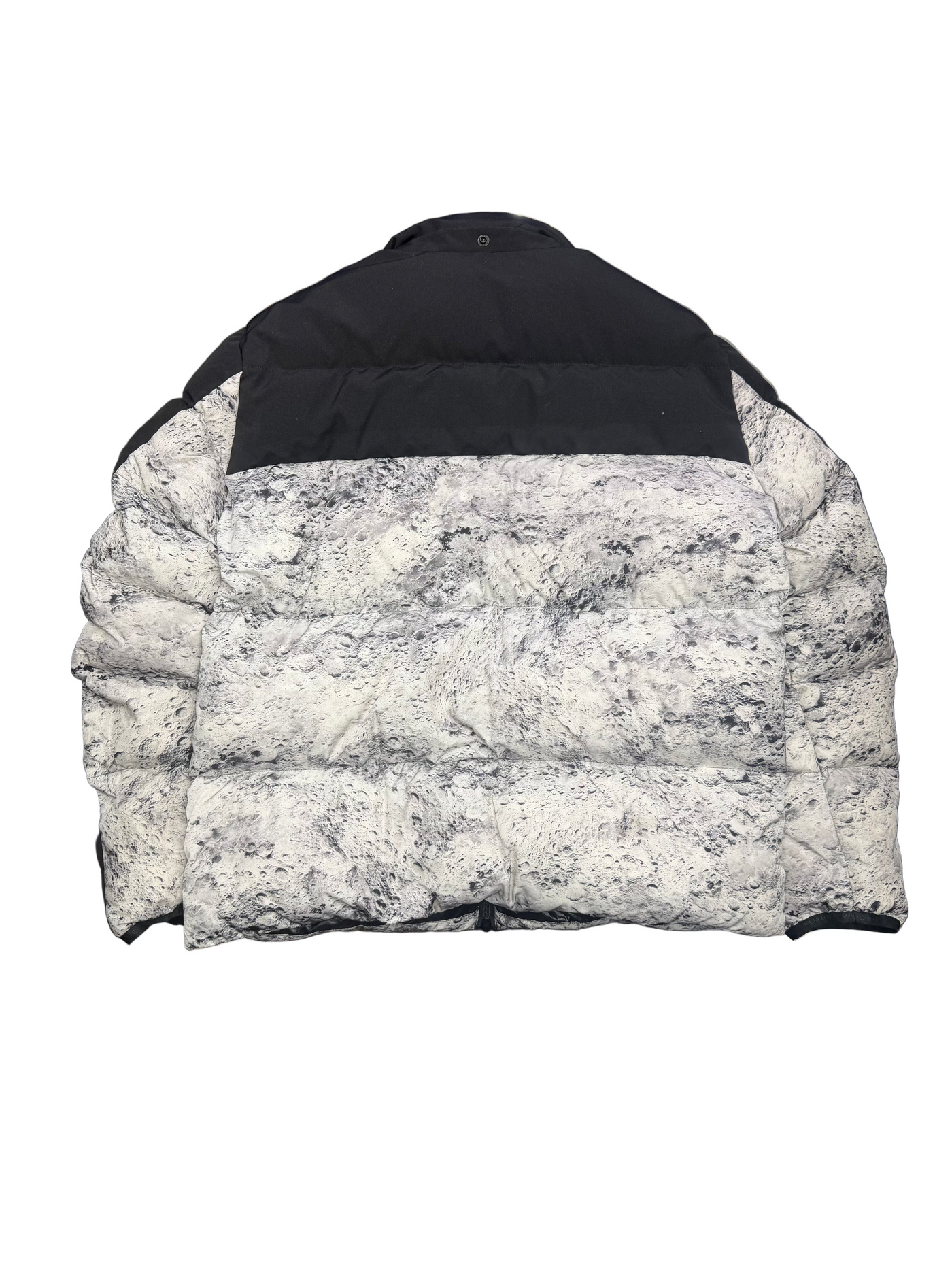Moncler Blanc Moon Print Hooded Down Parka Black White