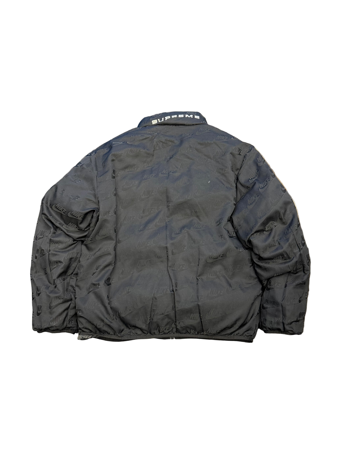 SS21 Nike x Supreme Reversible Puffy Jacket Grey Black