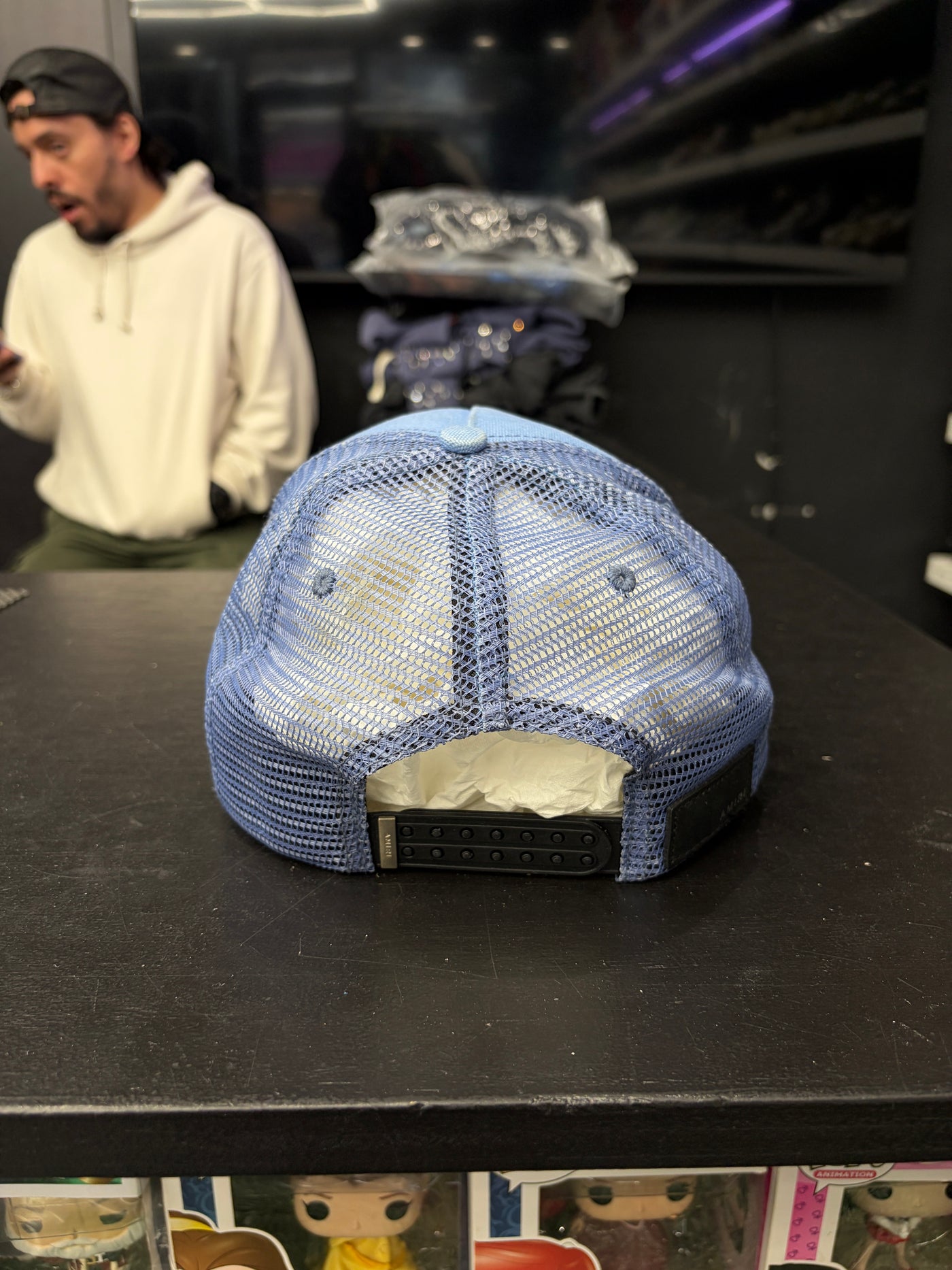 Amiri 3 Star Trucker Hat Light Blue