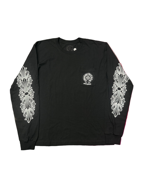 Chrome Hearts New York Exclusive Horseshoe Logo L/S T-Shirt Black White