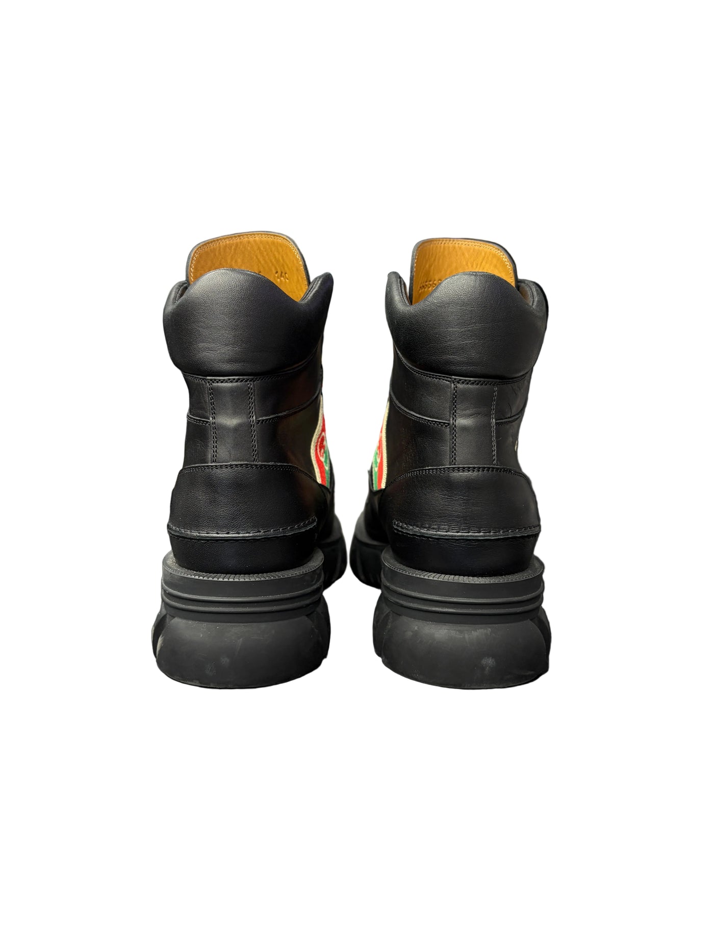 Gucci 60MM Romance Leather Combat Boots Black
