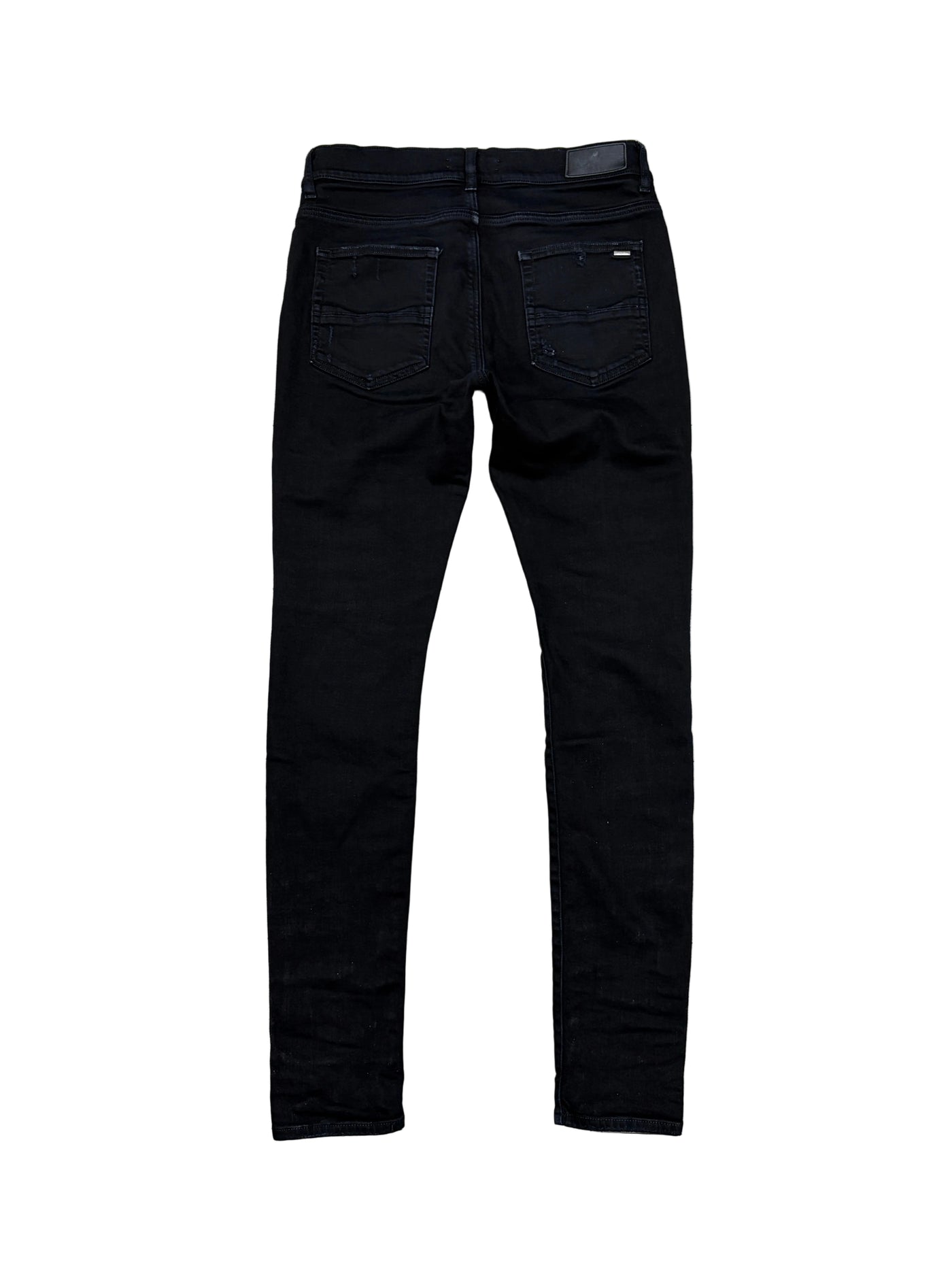 Amiri MX1 Bandana Patch Distressed Skinny Jeans Black