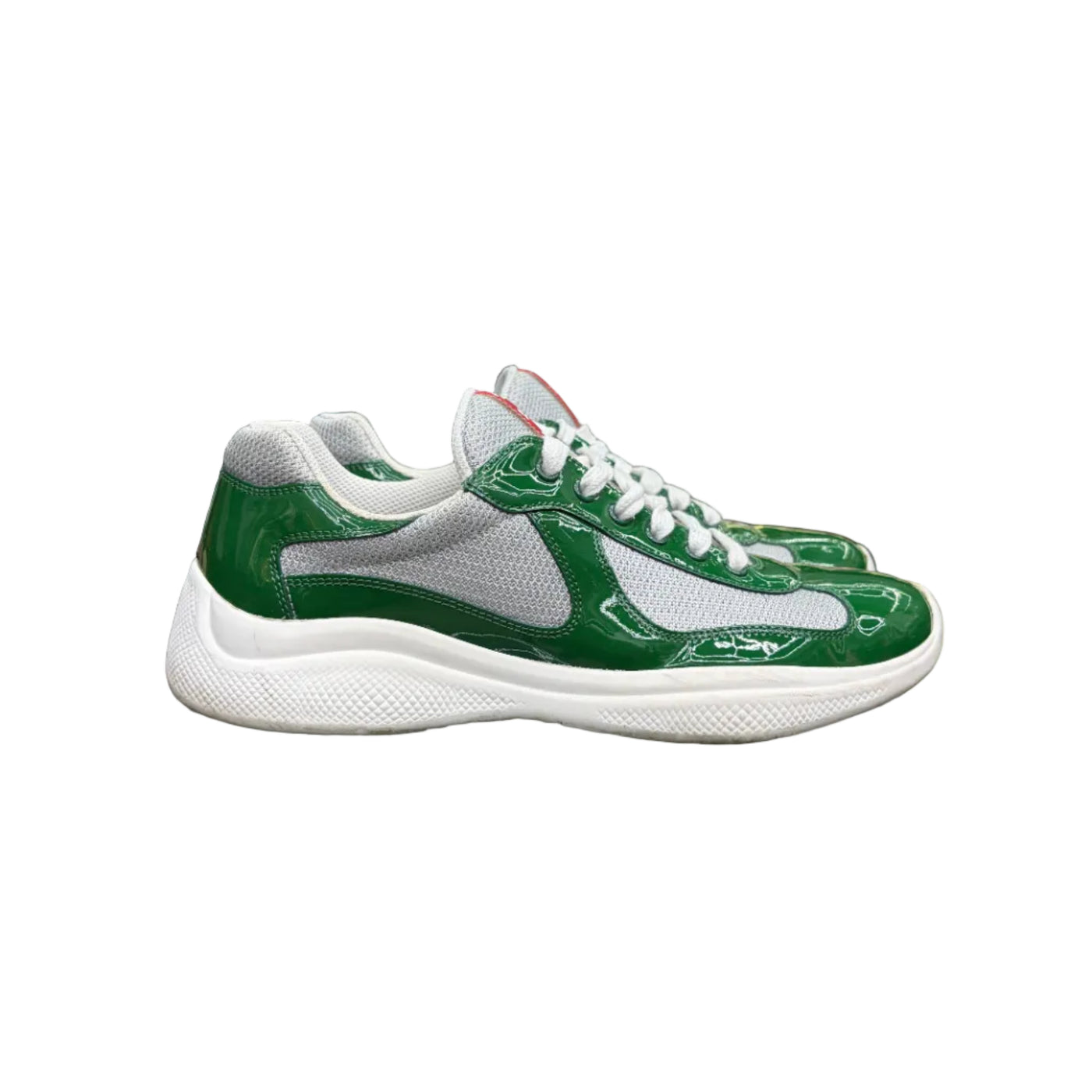Prada Americas Cup Patent Leather Green Silver