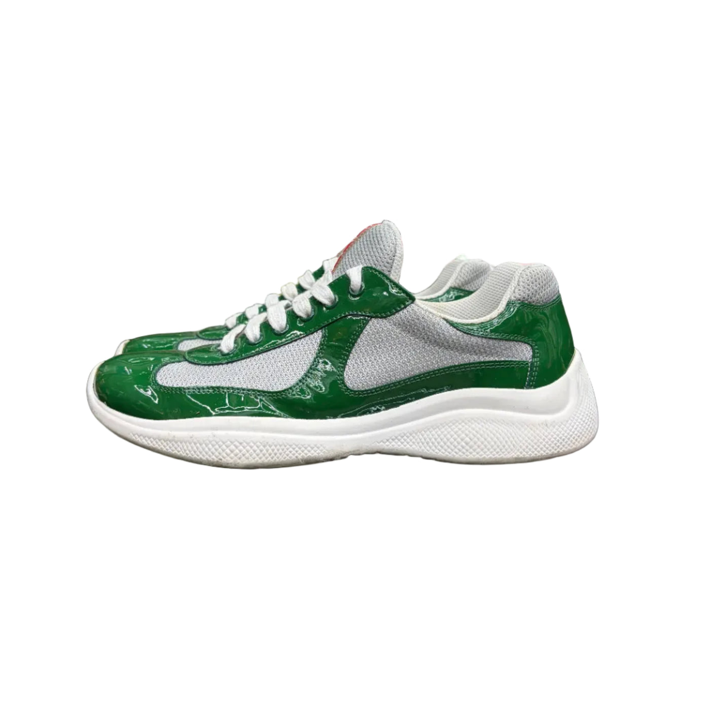 Prada Americas Cup Patent Leather Green Silver