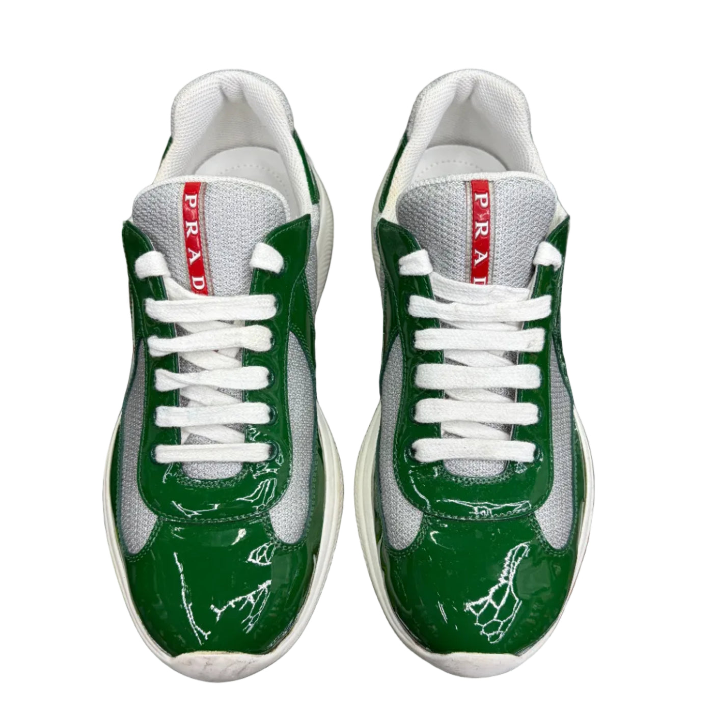 Prada Americas Cup Patent Leather Green Silver