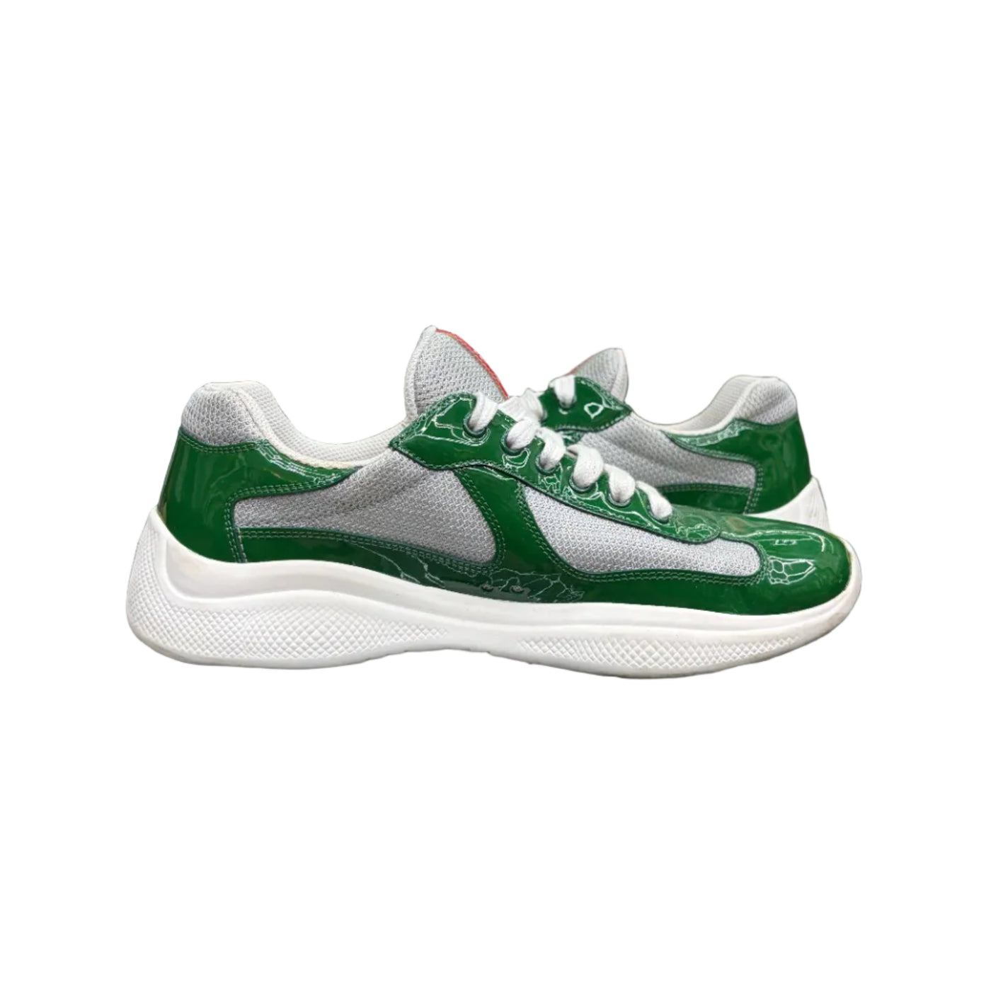 Prada Americas Cup Patent Leather Green Silver