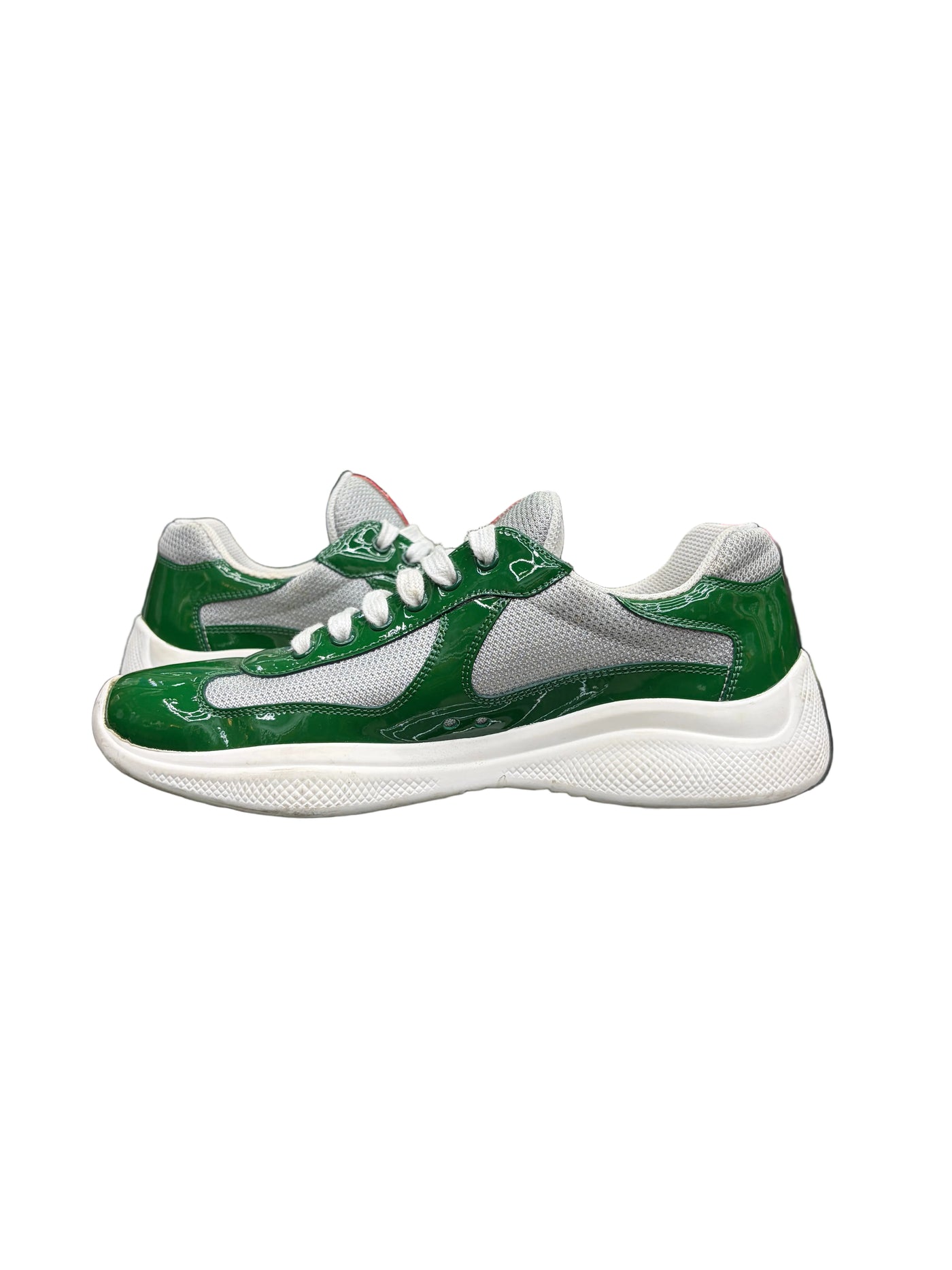 Prada Americas Cup Patent Leather Green Silver