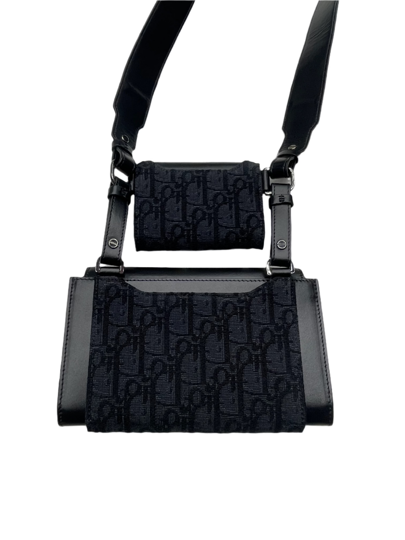 Dior Elite Shoulder Pouch Oblique Canvas Black