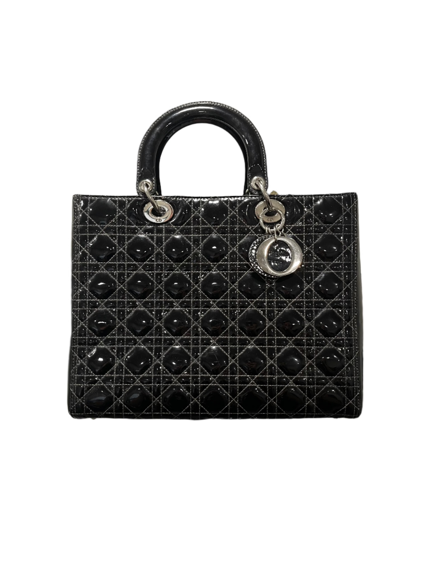 Dior Patent Cannage Large Lady Dior Black