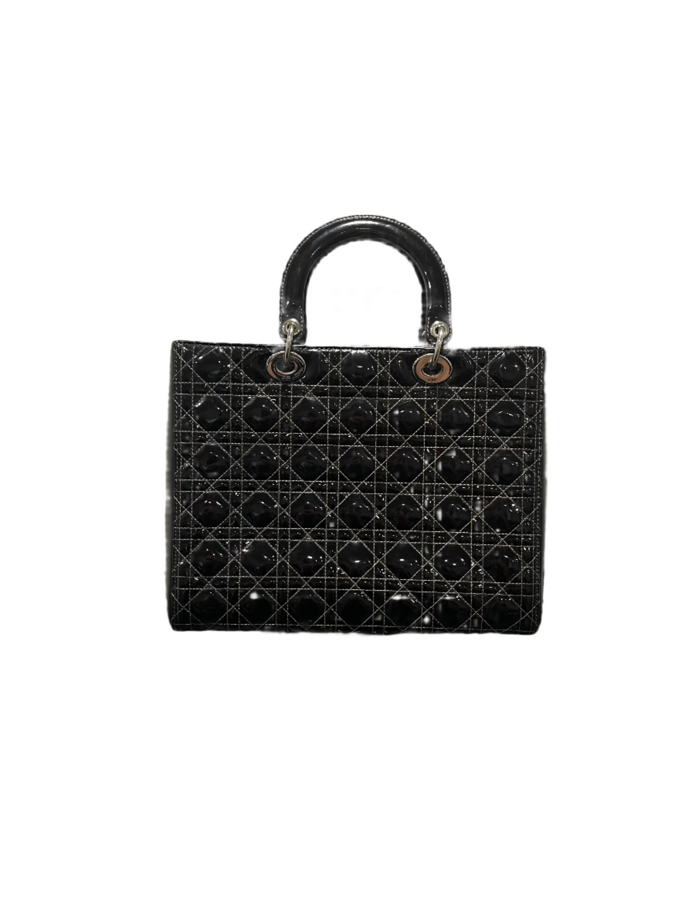 Dior Patent Cannage Large Lady Dior Black