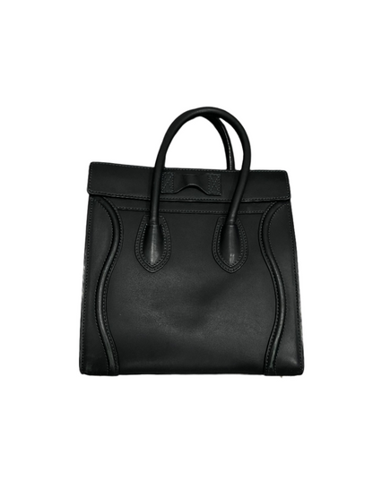 Celine Luggage Bag Drummed Calfskin Leather Navy