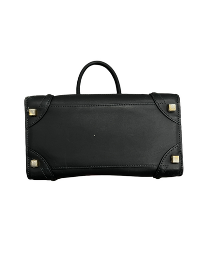 Celine Luggage Bag Drummed Calfskin Leather Navy