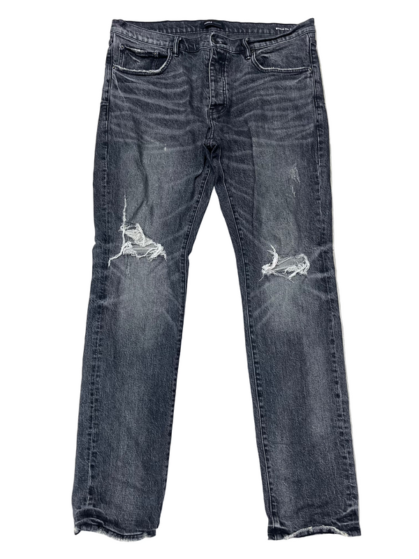 Purple Brand Knee Slit Jeans Black Wash