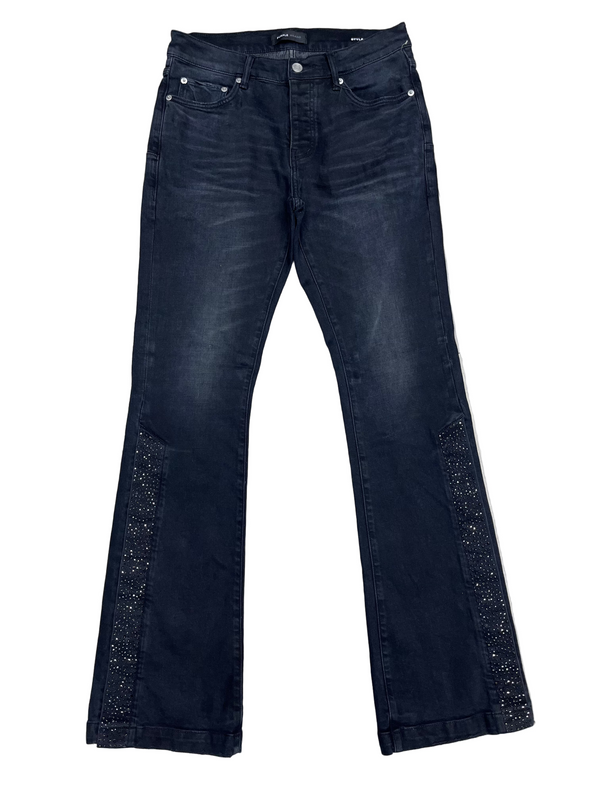 Purple Brand Crystal Snap Flared Denim