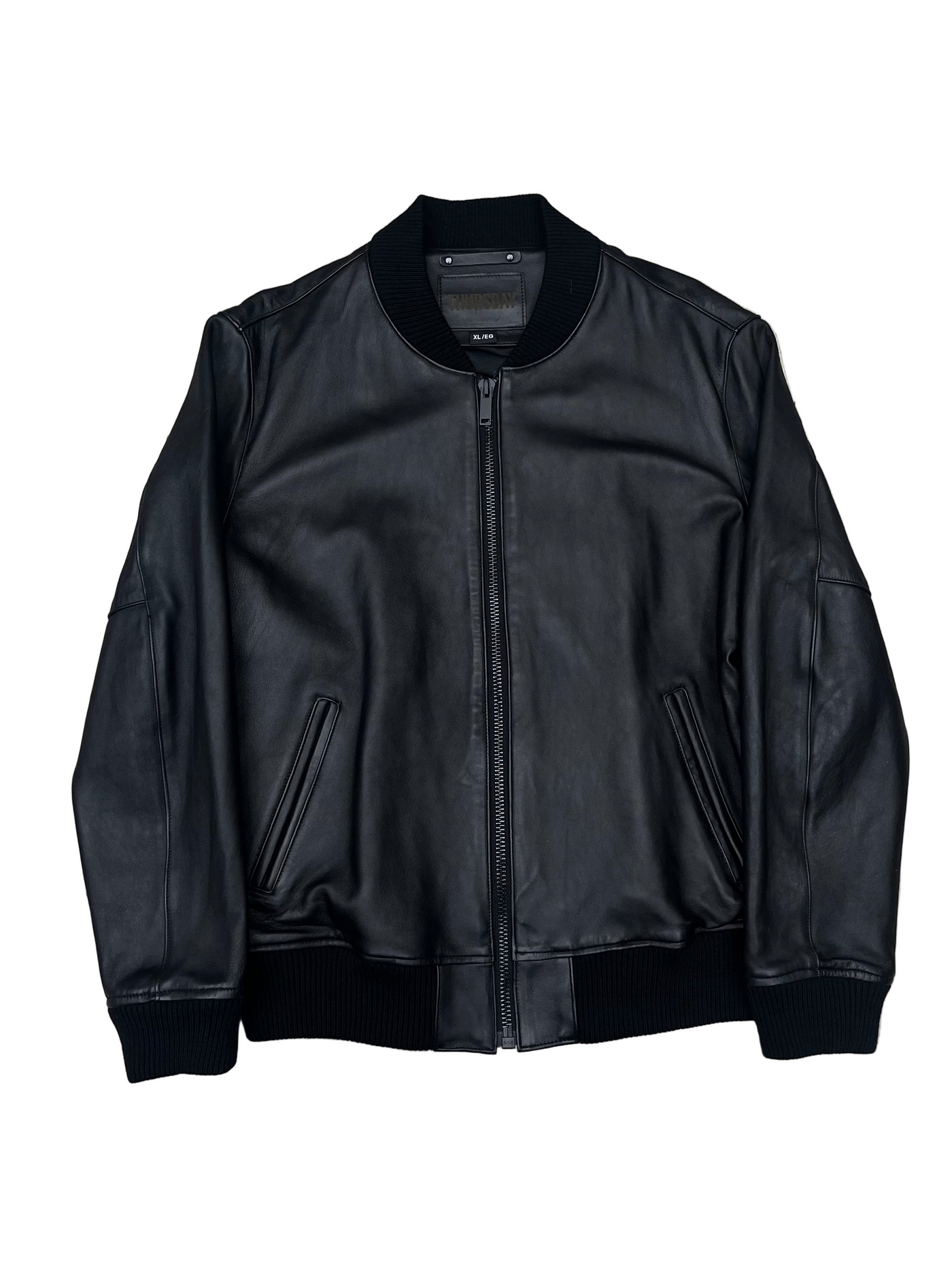 Thursday Leather Bomber Jacket Black
