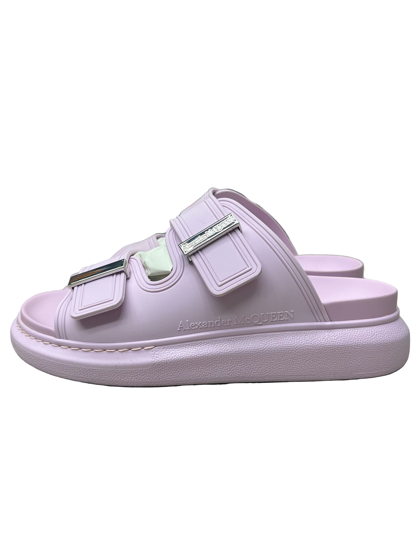 Alexander McQueen Hybrid Buckled Rubber Sandal Pink