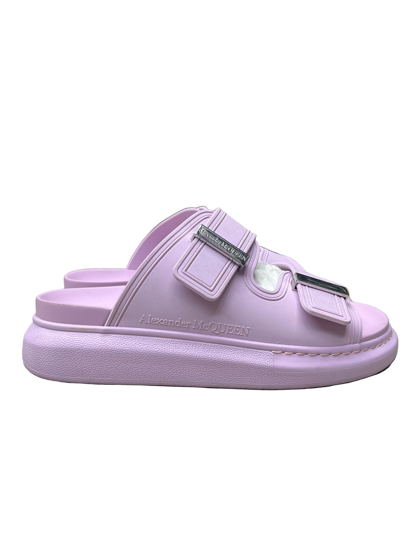 Alexander McQueen Hybrid Buckled Rubber Sandal Pink