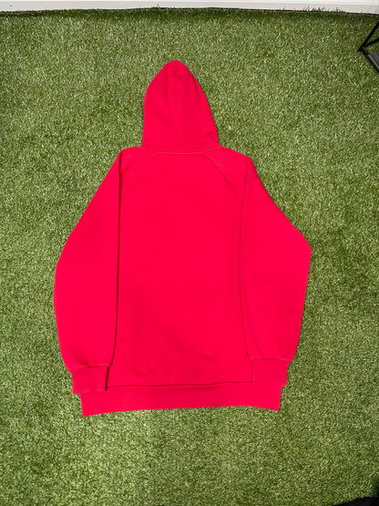 Burberry Embroidered Logo Hoodie Red