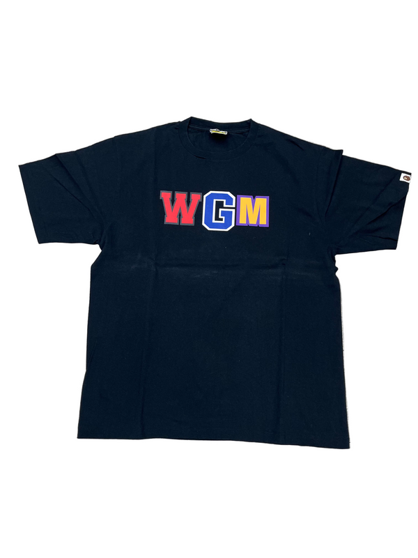 BAPE Multi Camo WGM Milo Gold Zip Shark T-Shirt Black