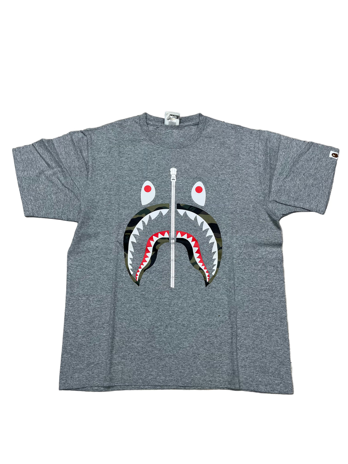 BAPE Shark Zip T-Shirt Grey