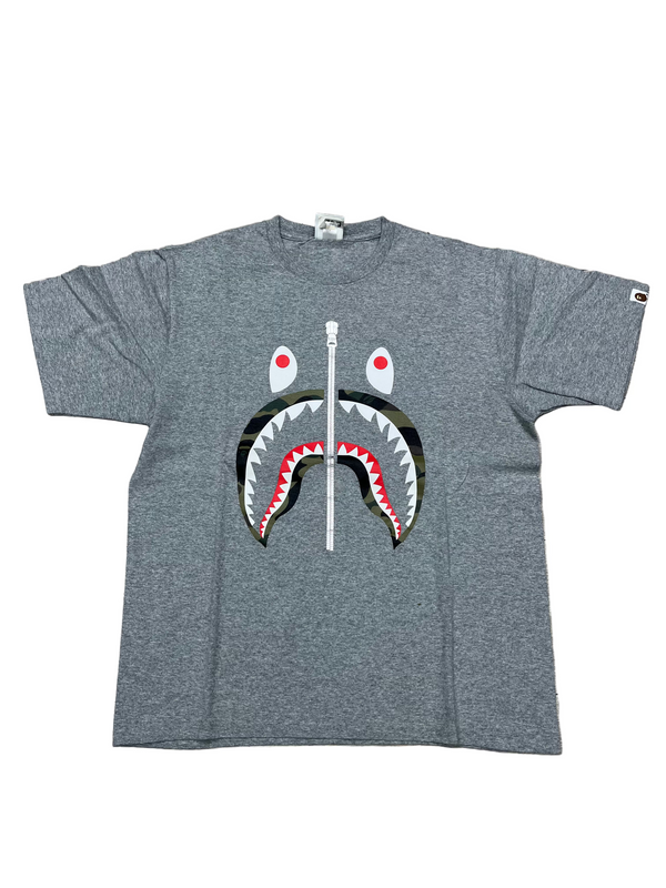 BAPE Shark Zip T-Shirt Grey