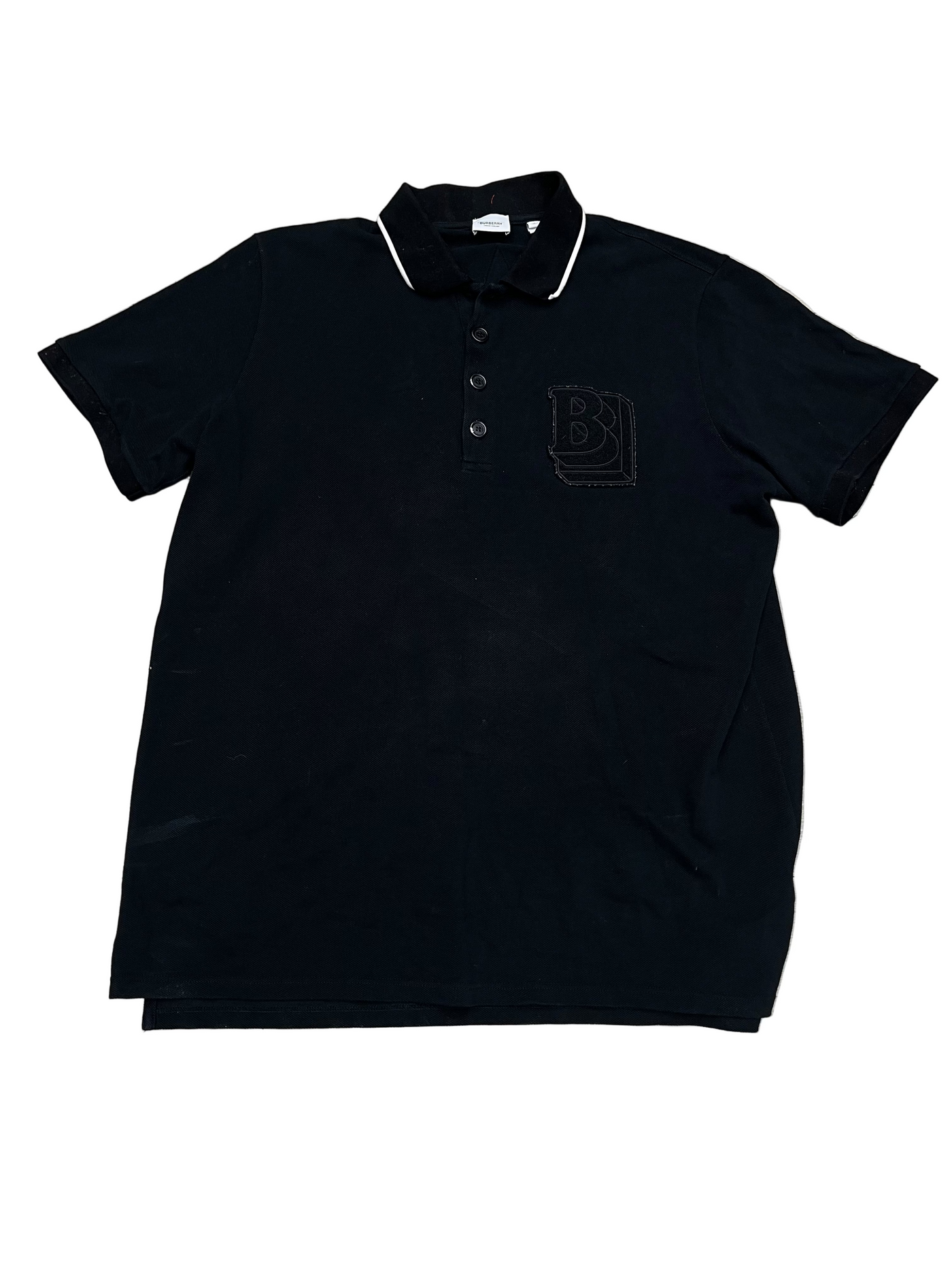 Burberry Logo Patch Polo T-Shirt Black
