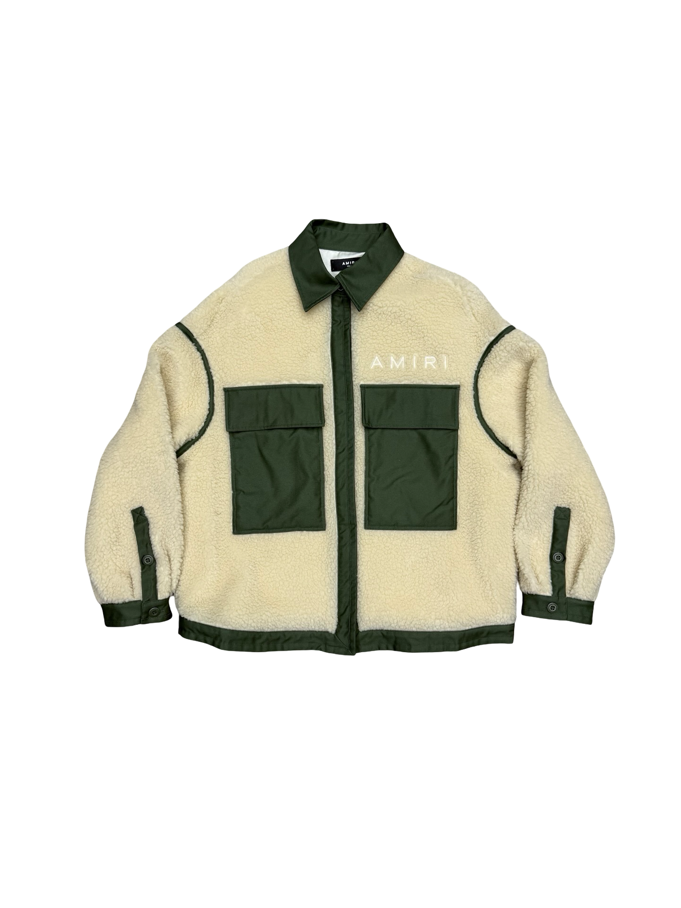 Amiri Workwear Sherpa Jacket Cream Green