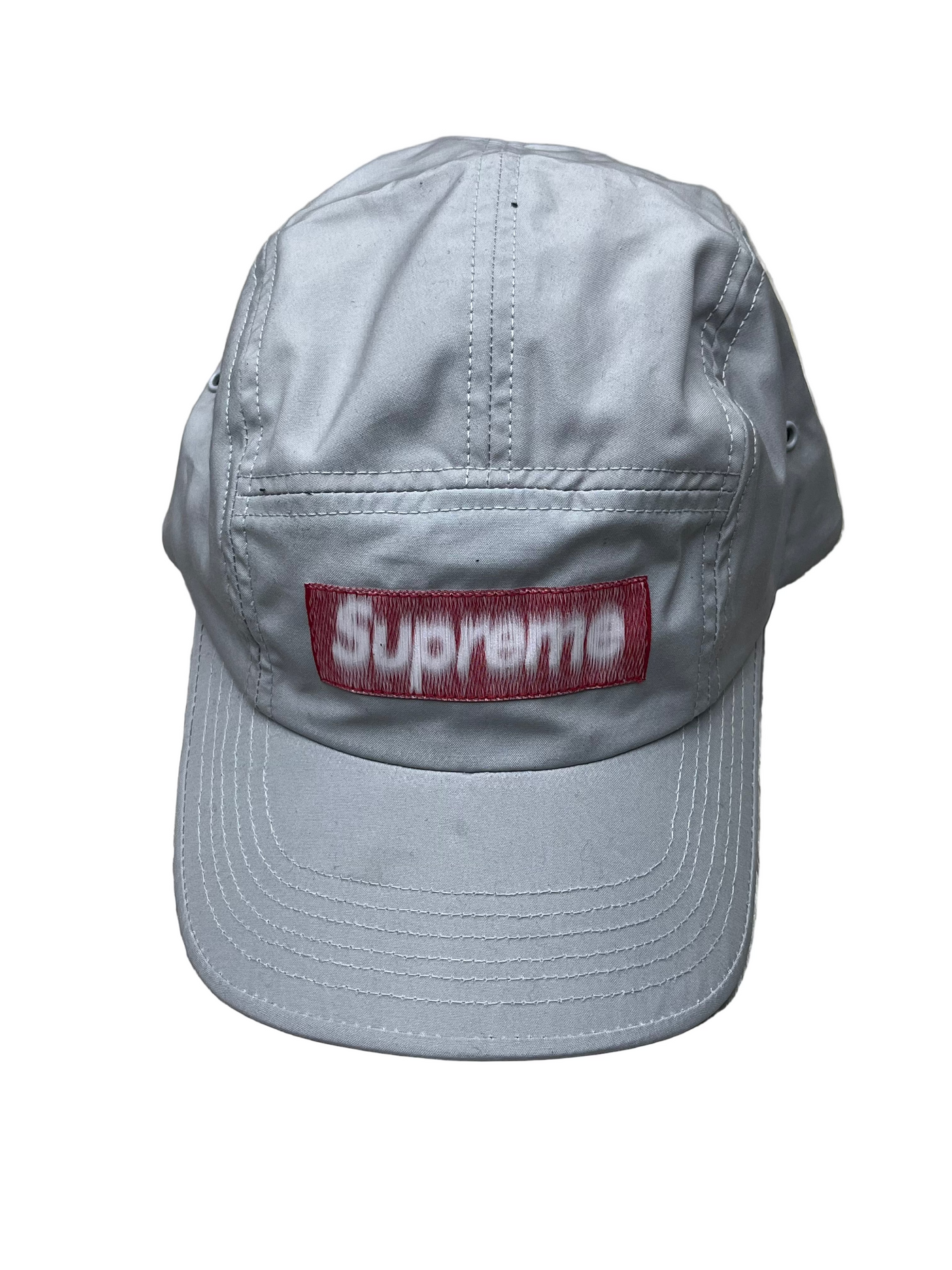 Supreme Blurry Box Logo Camp Hat Grey