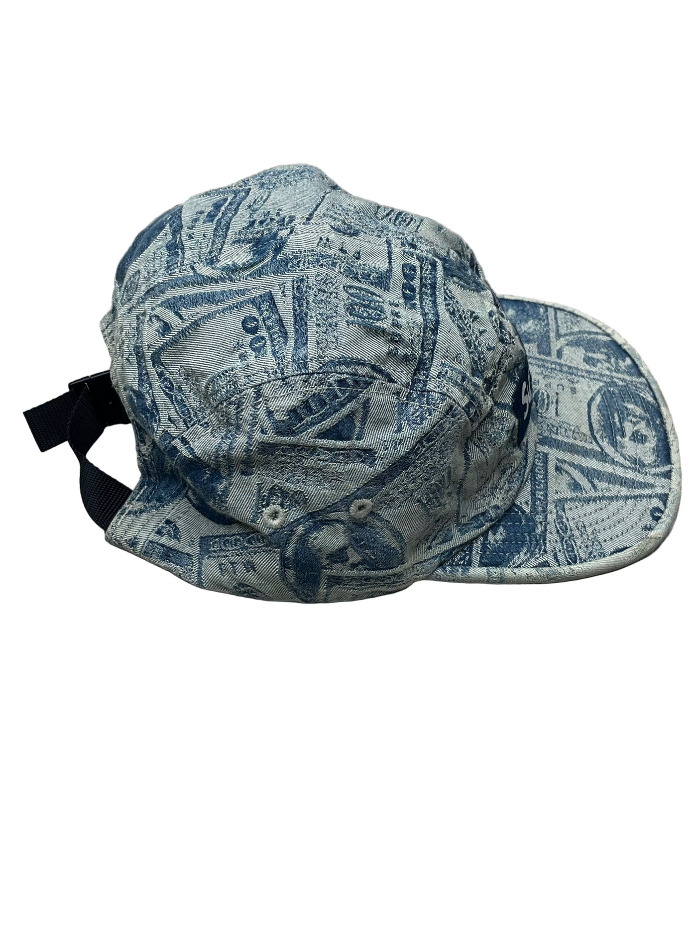 Supreme 100 Dollar Bill Camp Cap Blue
