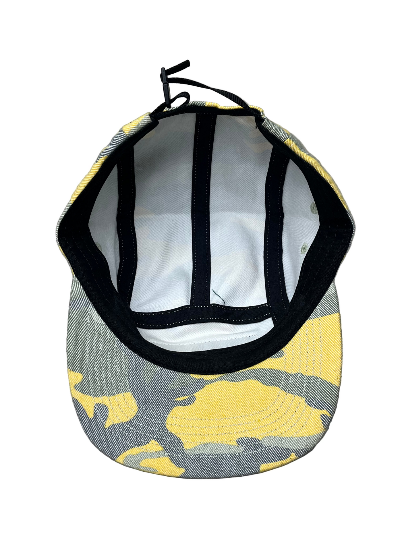 Supreme Washed Out Camo Camp Cap Yellow