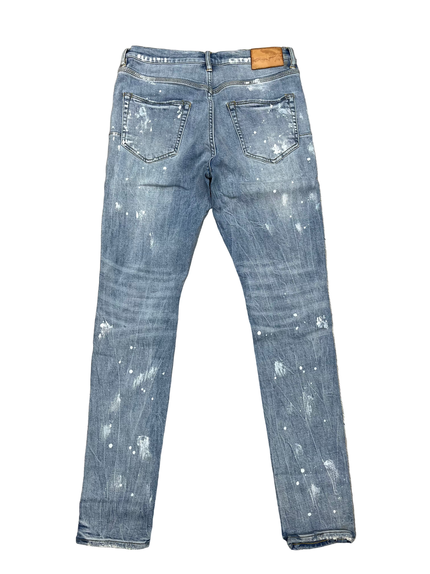 Purple Brand Paint Splatter Jeans Light Blue