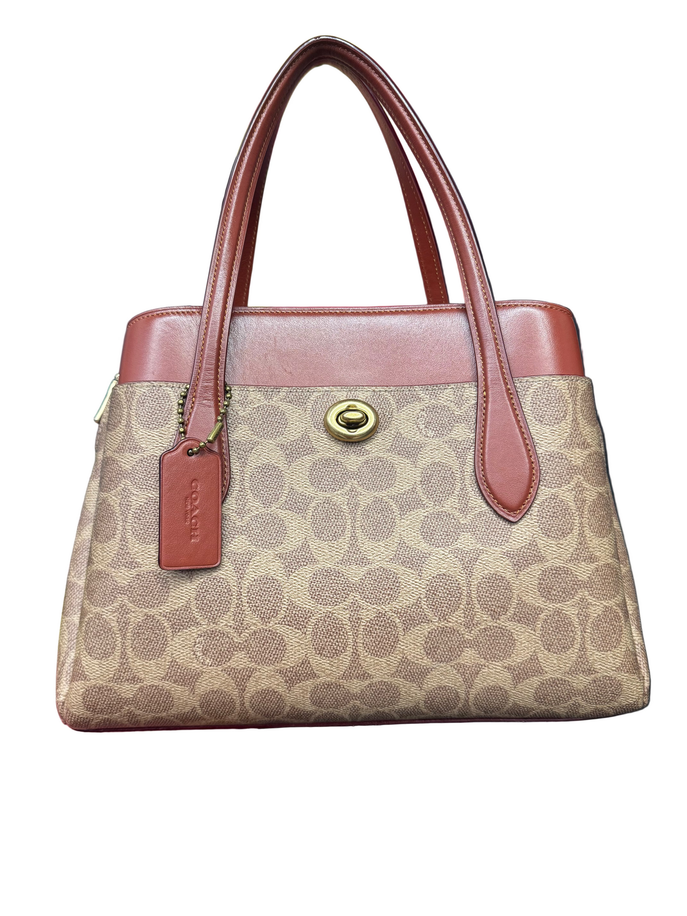 Coach Monogram Leather Brown Bag
