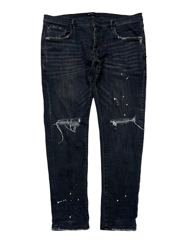Purple Brand P001 Low-Rise Over Spray Pants jeans black