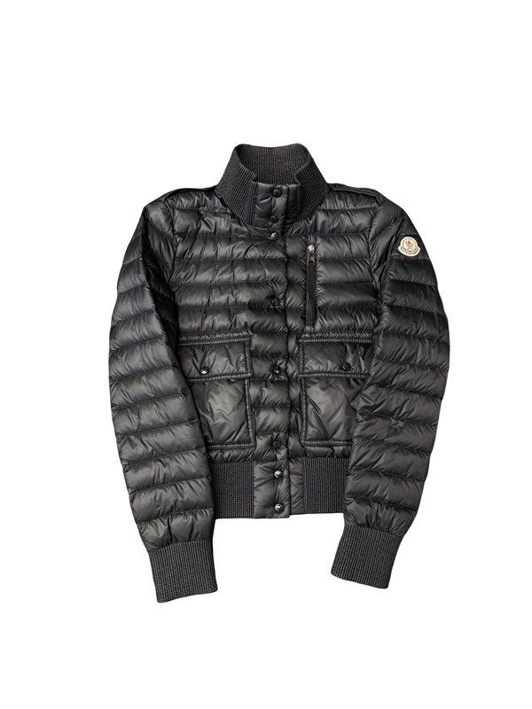Women’s Moncler Down Filled Bomber Jacket Black