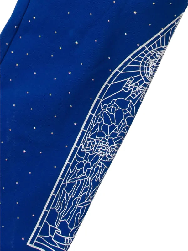 Who Decides War Rhinestone Sweatpants Blue