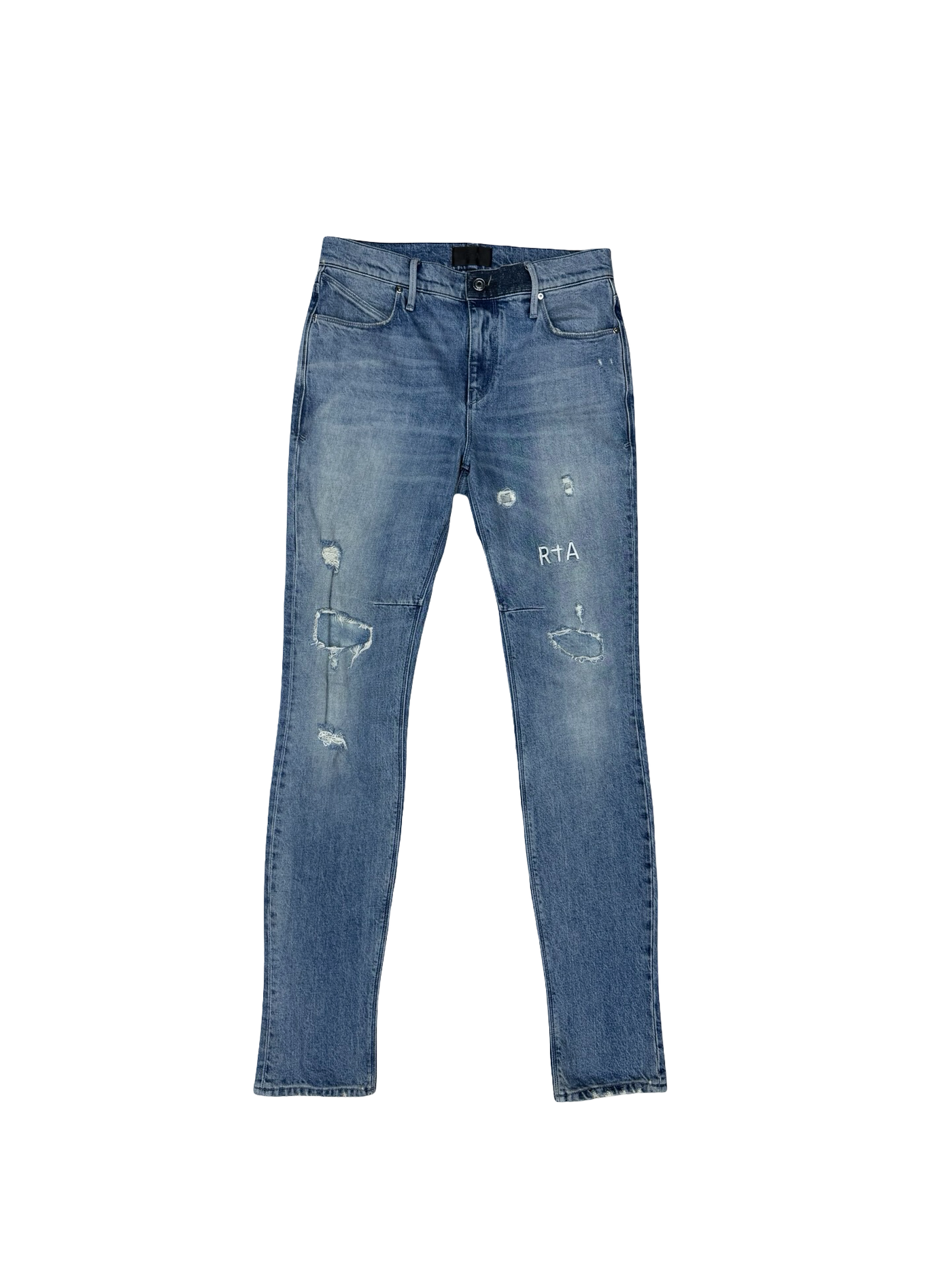 RTA Distressed Faded Light Wash Denim