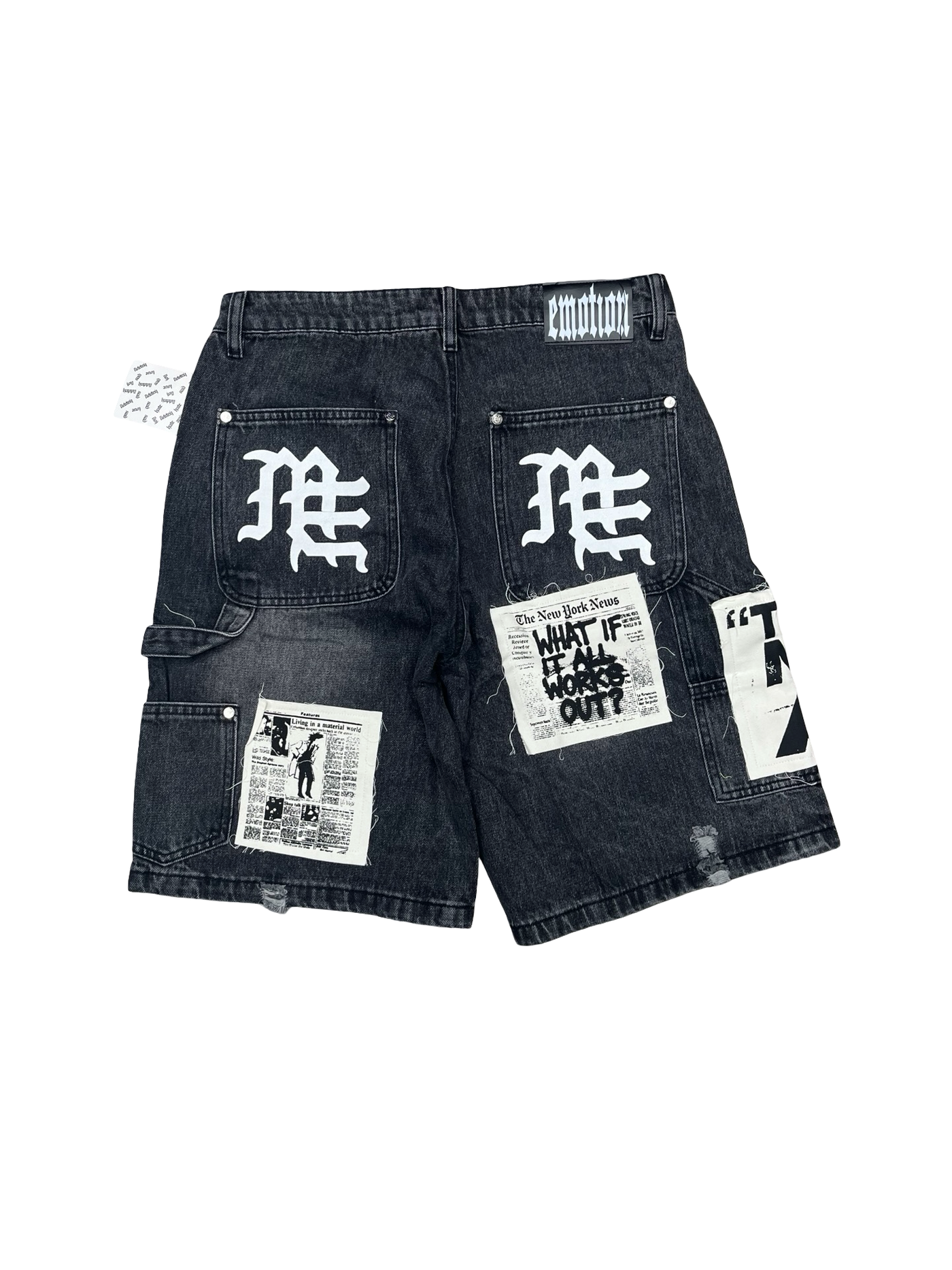 Mixed Emotions Black "AI" Denim Shorts
